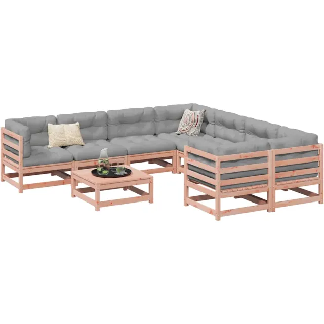 vidaXL 9-delige Loungeset massief douglas vurenhout Bruin