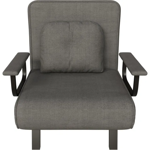 VVBV Relaxfauteuil Handmatig Verstelbaar / Relaxstoel 60x60x79 cm – 2-in-1, Armleuningen – voor Woonkamer/Slaapkamer – Textiel + Metaal – Grijs