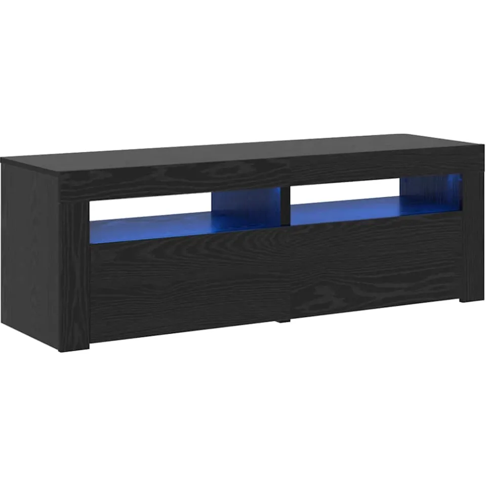 vidaXL Tv-meubel met LED 120x35x40 cm bewerkt hout zwart eiken