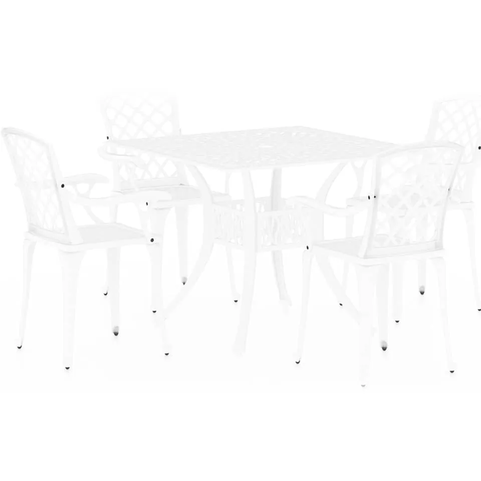 vidaXL 5-delige Bistroset gietaluminium wit, foto 3