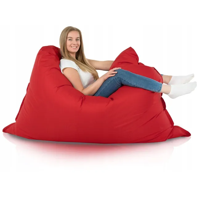 Italpouf XXL Rode Outdoor Puf - Waterdicht & Duurzaam Nylon Rood