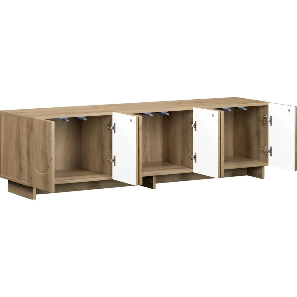 vidaXL tv-meubel 140 x 34,5 x 40 cm Artisanaal eiken Bewerkt hout, foto 2