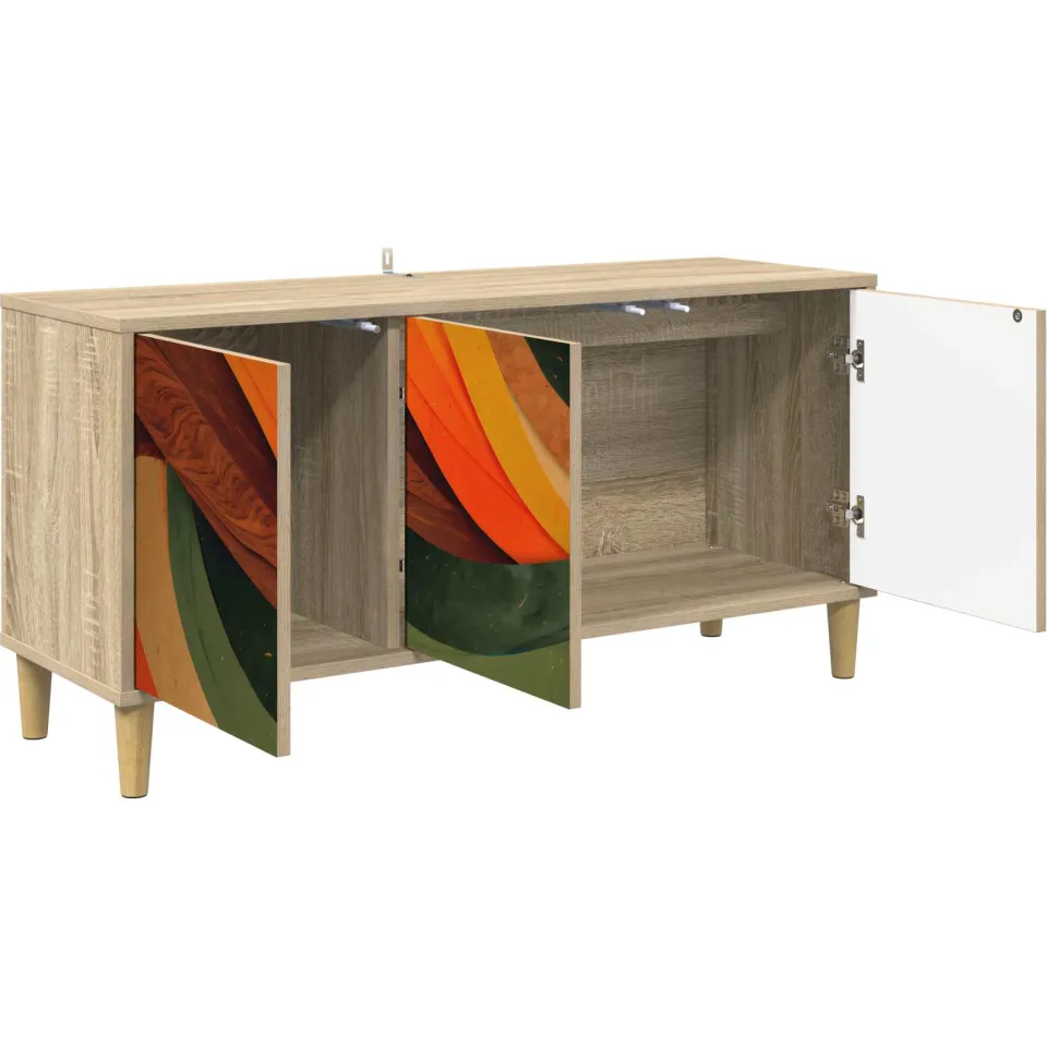 vidaXL Tv-meubel BONN 102 x 33 x 50 cm Sonoma Bewerkt hout Bruin