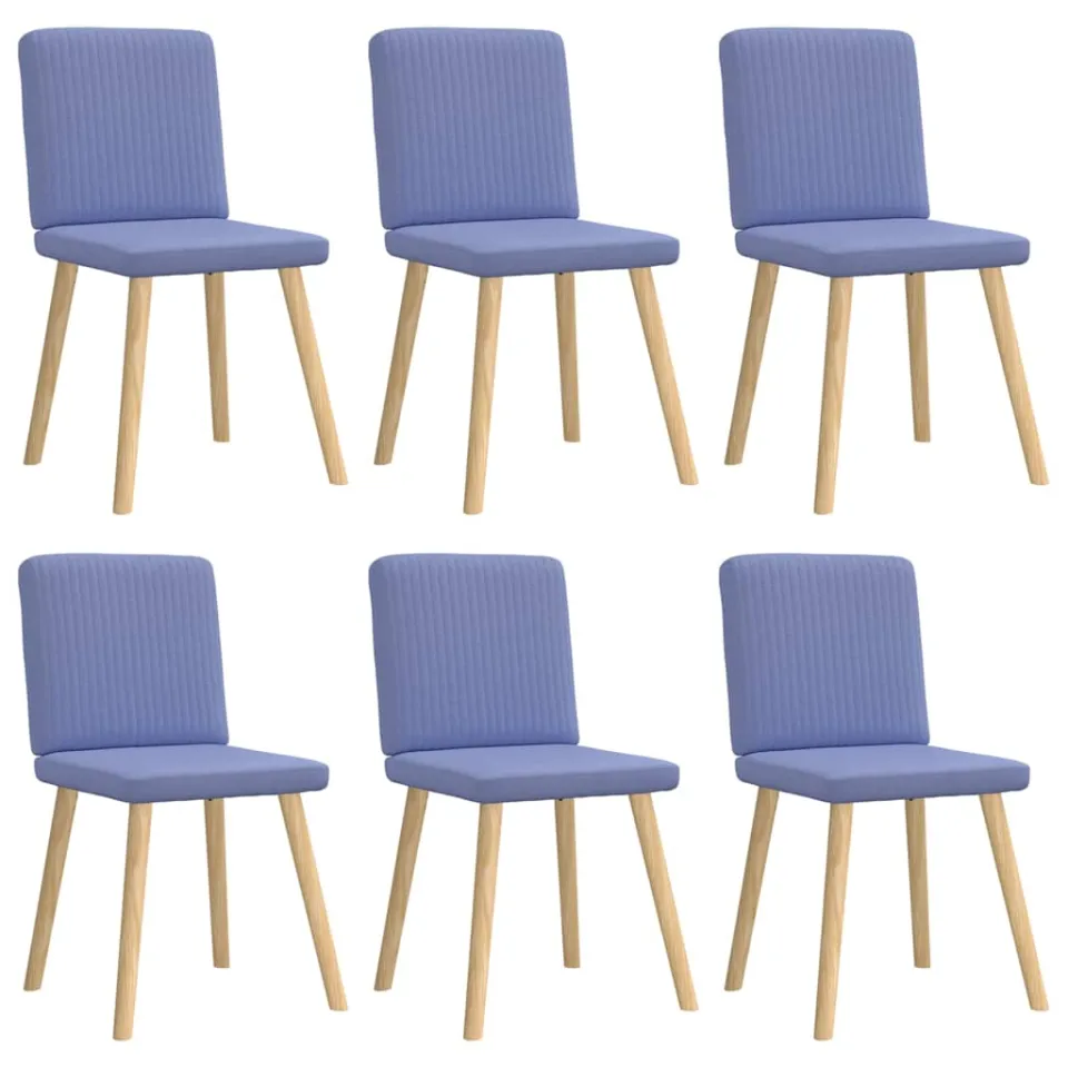 vidaXL Eetkamerstoelen 6 st stof jeansblauw blauw, foto 3