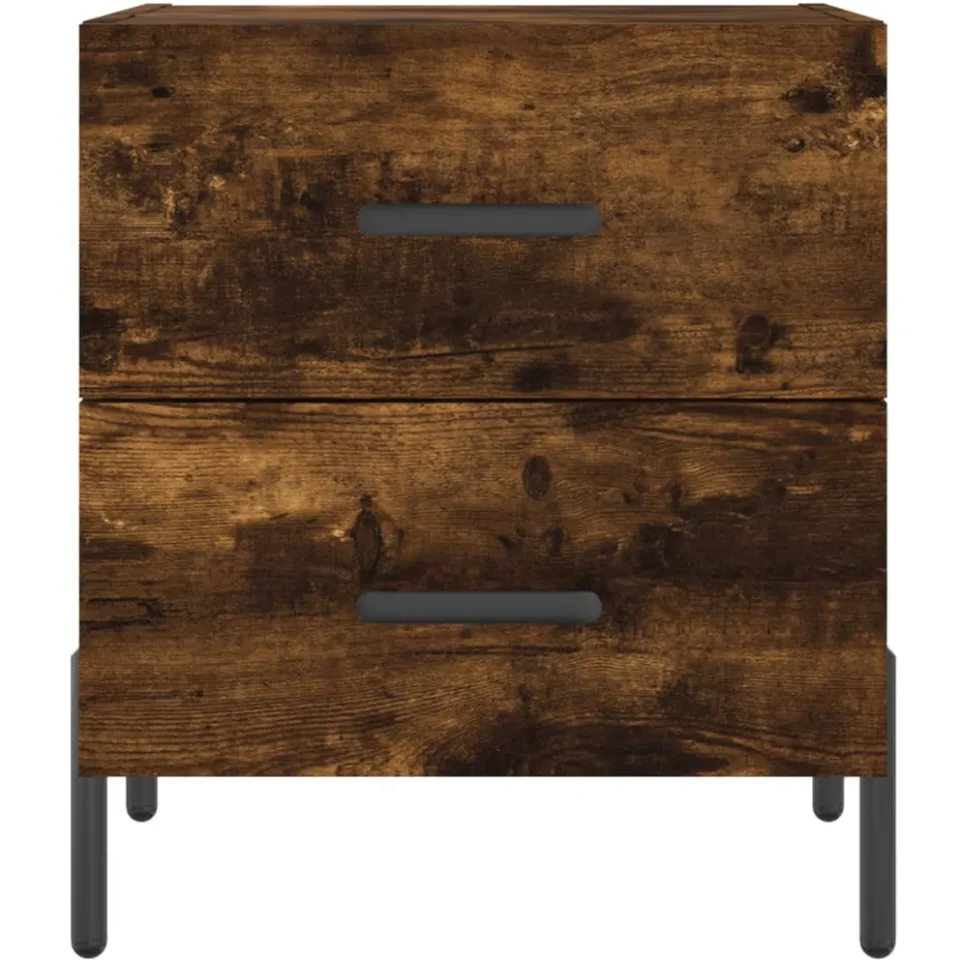 vidaXL Nachtkastje 40x35x47,5 cm bewerkt hout gerookt eikenkleurig, foto 4