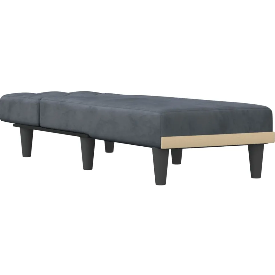 vidaXL Chaise longue fluweel donkergrijs grijs, foto 3