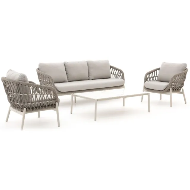 Bellagio tuinmeubelen Bellagio Cupello stoel-bank loungeset 4-delig Taupe