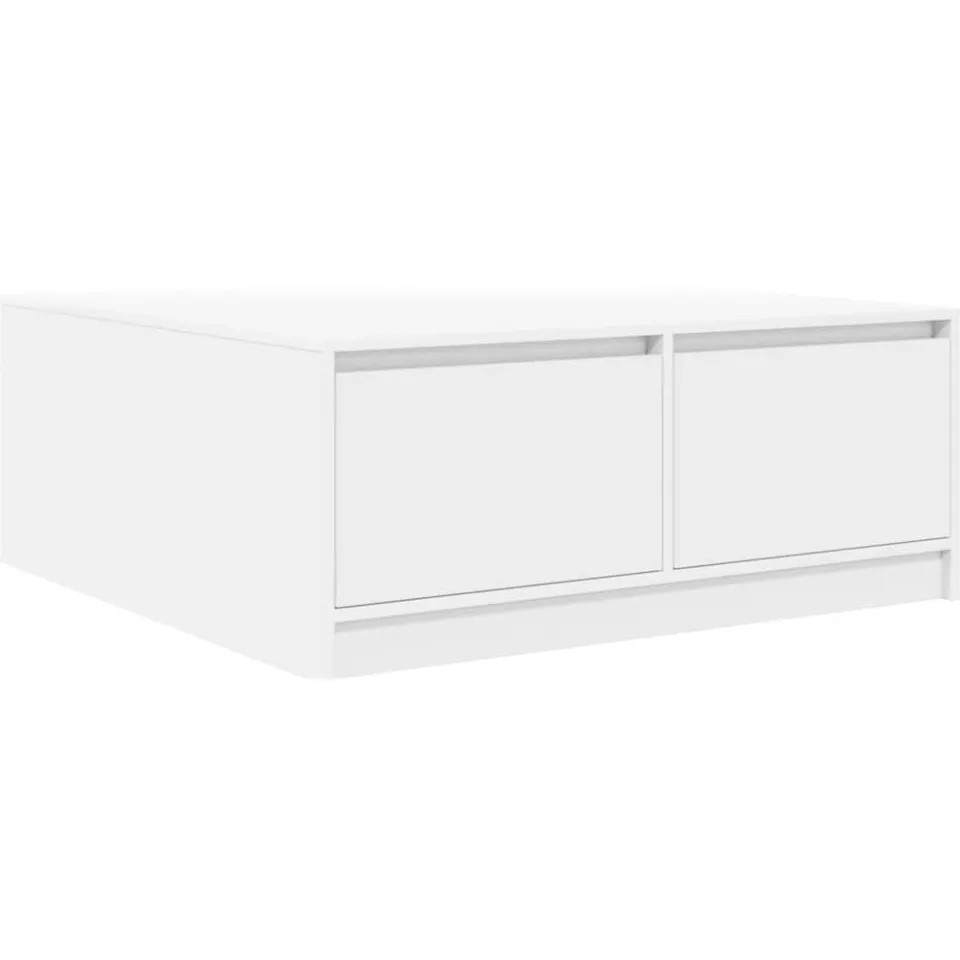 vidaXL Salontafel met lades 100x100x40 cm wit, foto 3