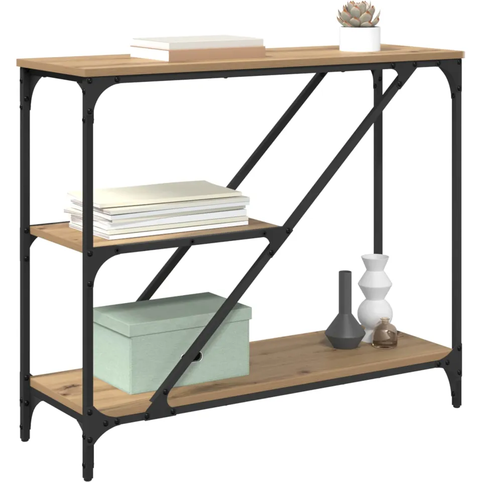 vidaXL Wandtafel Artisan Eiken 88,5 x 30 x 75 cm Bewerkt hout Bruin