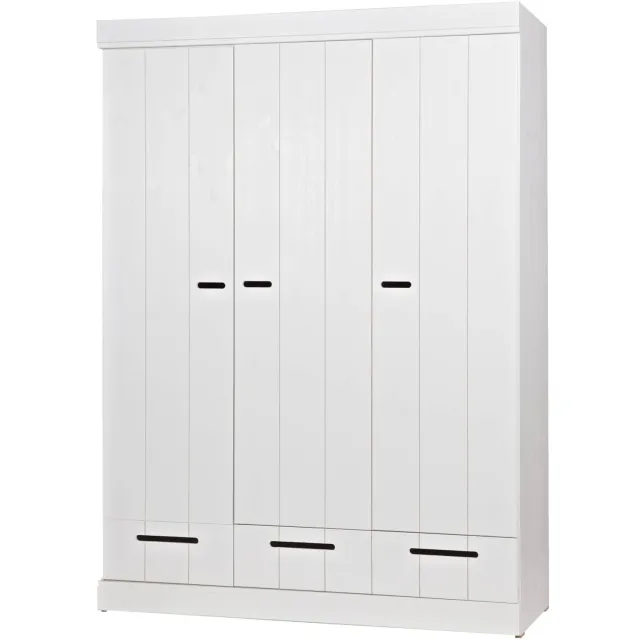 WOOOD Connect kledingkast 3-deurs wit white