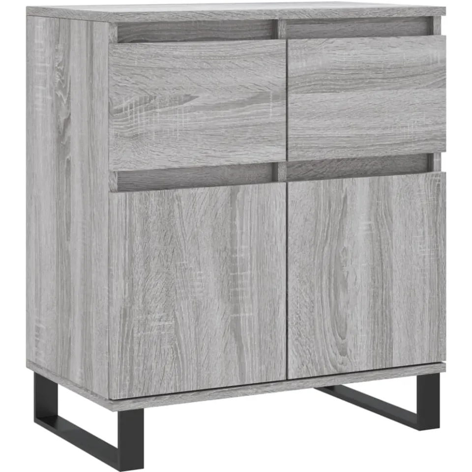 vidaXL Dressoir 60x35x70 cm bewerkt hout grijs sonoma eikenkleurig, foto 3