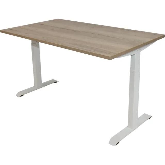 Game Hero Office Hero® Cosmic - In hoogte verstelbaar bureau wit frame - Game bureau - Computertafel - Werktafel - 140x80 - Natuur eik