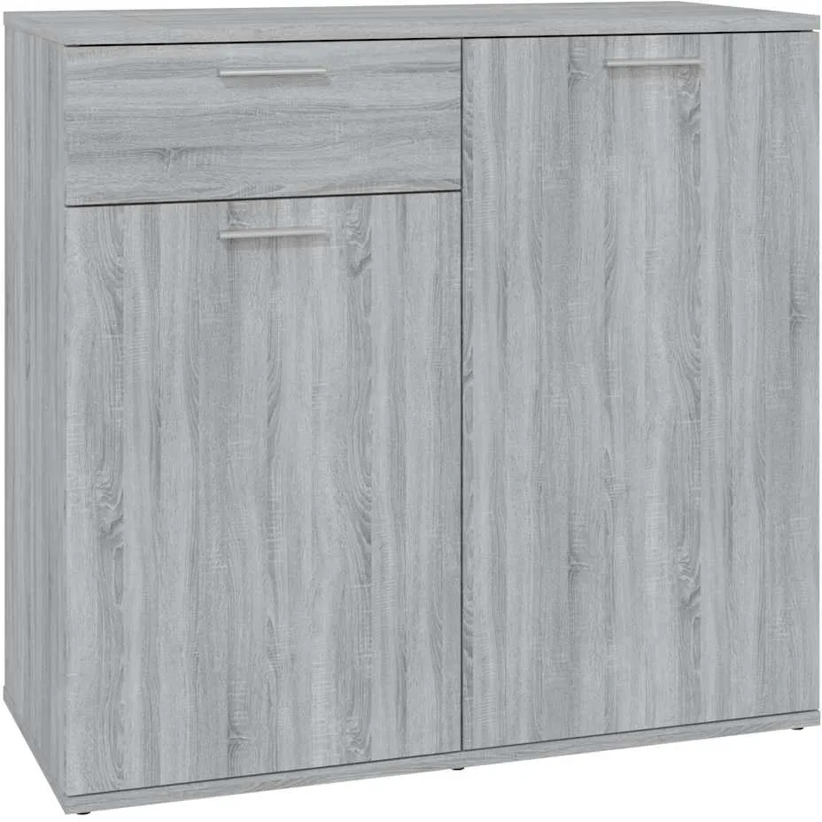 vidaXL Dressoir 80x36x75 cm bewerkt hout grijs sonoma eikenkleurig