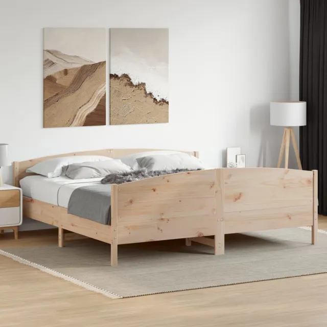 vidaXL Bedframe zonder matras massief grenenhout 200x200 cm Bruin
