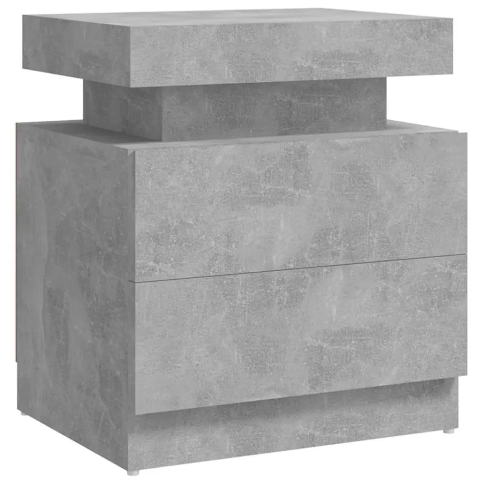 vidaXL Nachtkastje 45x35x52 cm bewerkt hout betongrijs grijs, foto 3