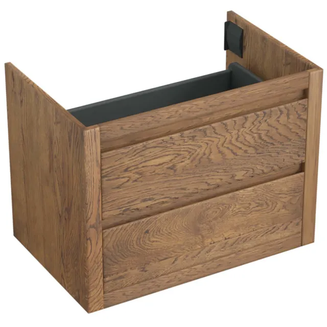 Forzalaqua Onderkast Forzalaqua Gela 80x51x60 Cm 2 Softclose Lades Eiken Castle Brown Bruin