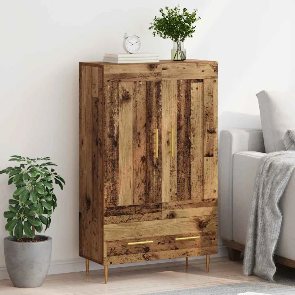 vidaXL Highboard Oud Hout 69,5 x 31 x 115 cm Bewerkt hout bruin, foto 4
