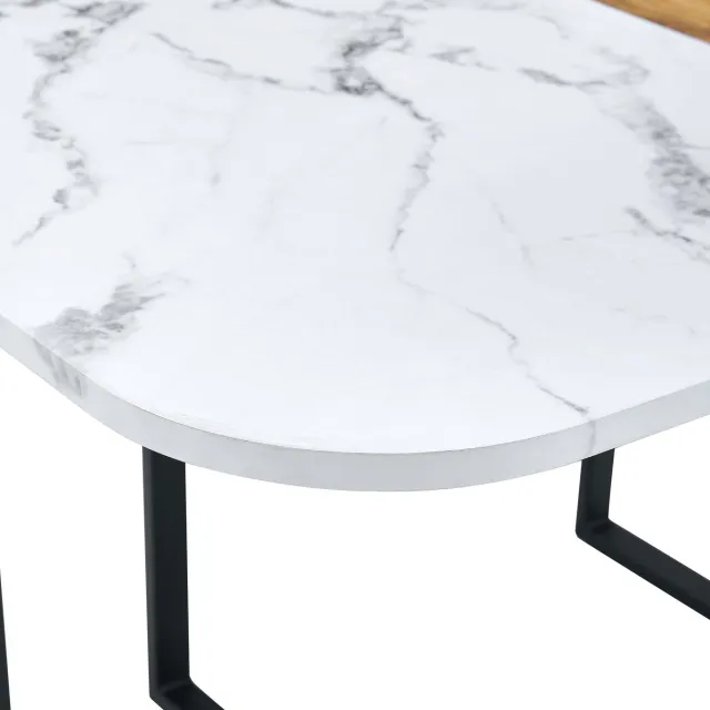 MODENUIT Eettafel - Uitschuifbaar Voor 4-6 Personen - Voor Eetkamer En Werkkamer - MDF En Metaal - Naturel Hout Natuurlijk Hout