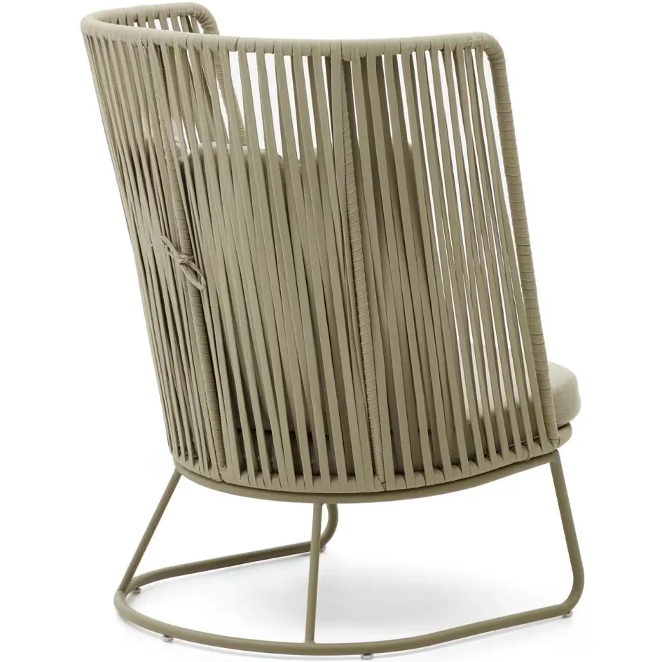 Kave Home Saconca fauteuil met hoge rug groen, foto 3