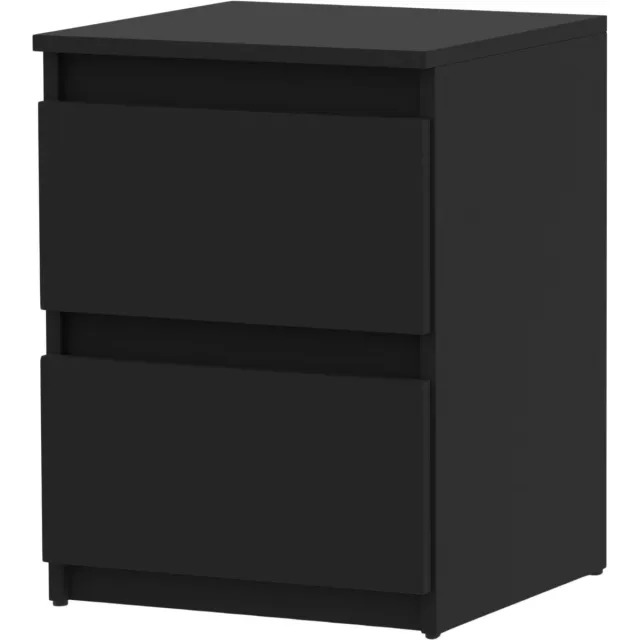 Stiv-Meble Zwart nachtkastje 40 cm, 2 lades, groot, hoog nachtkastje, Nakastik Loft