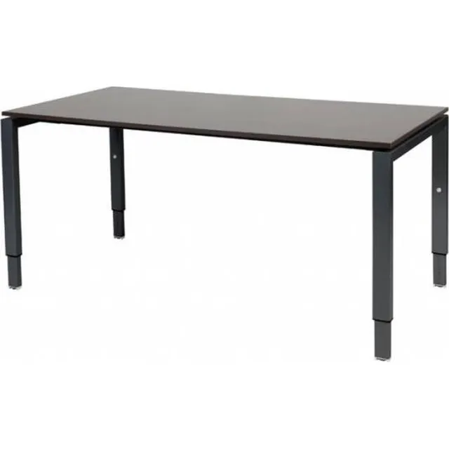 Schaffenburg Verstelbaar Bureau - Domino 160x80 logan - zwart frame Zwart (RAL9005)/Logan eiken