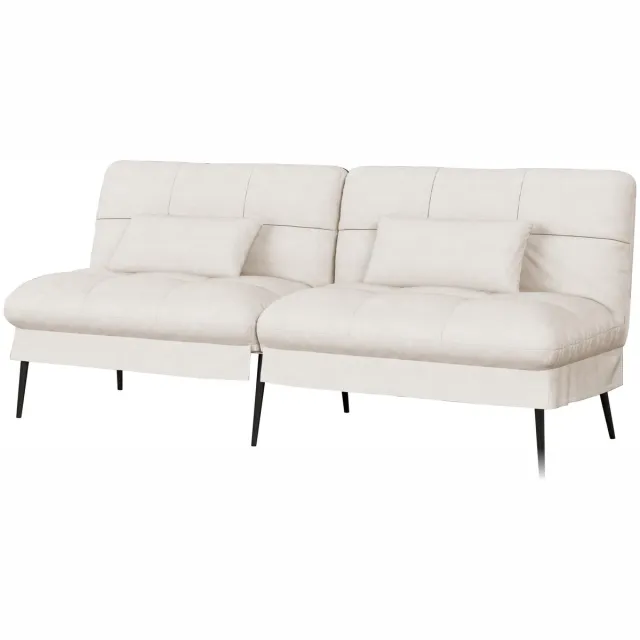 COMHOMA Sofa Slaapbank - Futon Klapbank 3-zits Hoekbank - Beige
