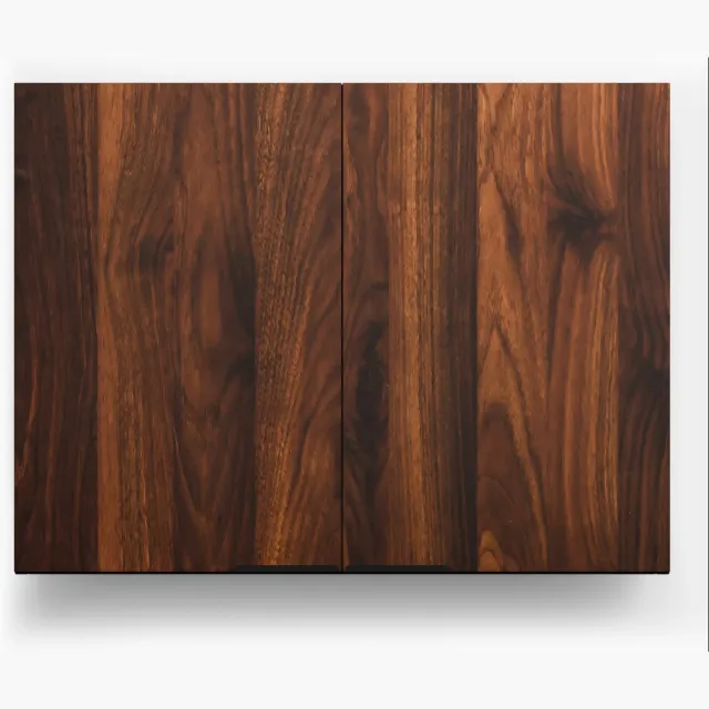 Blumfeldt Keukenkast - Moderne hoge kast met 16 mm melaminecoating, Soft-close-scharnieren, Aluminium grepen, Wandmontage, Zwart-walnoot finish Walnoot / zwart