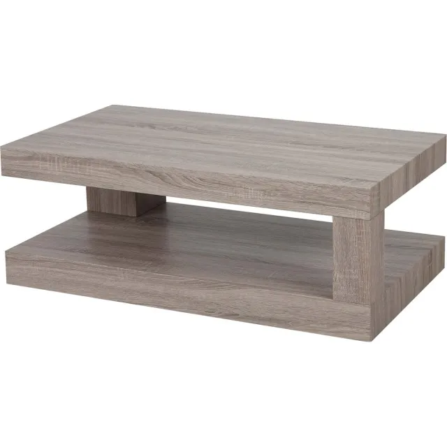 Salontafel MCW-A32, woonkamertafel, 3D structuur, 40x110x60cm MVG-gecertificeerd ~ donkere eik-look