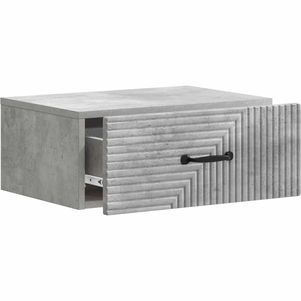 vidaXL Wandbeugel Bedkast Betongrijs 49 x 34,5 x 20 cm Bewerkt hout grijs, foto 3