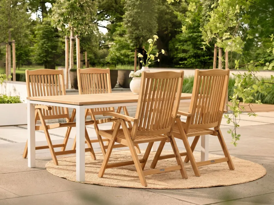 Sunyard Furniture Sunyard Veronica/Linosa 180cm dining tuinset 5-delig verstelbaar, foto 4