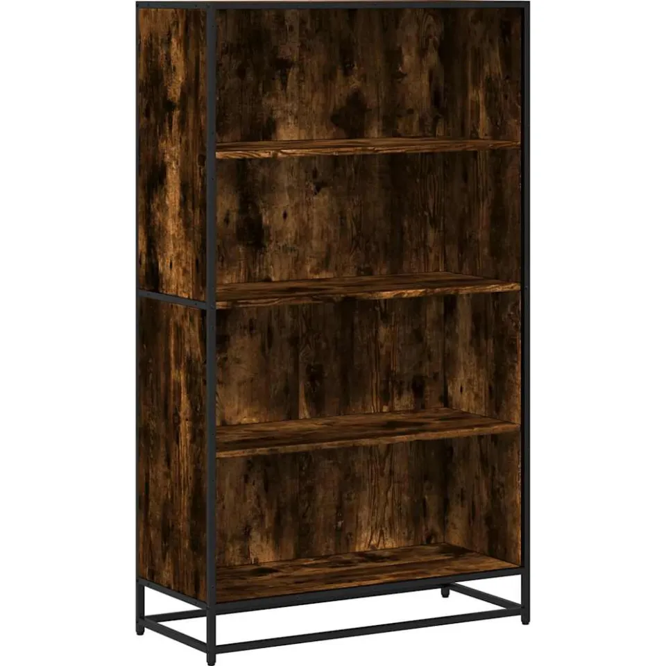 vidaXL Boekenkast 80,5x35x139 cm bewerkt hout gerookt eikenkleurig Bruin