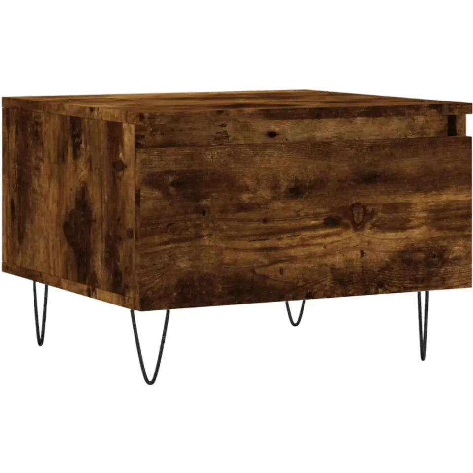 vidaXL Salontafels 2 st 50x46x35 cm bewerkt hout gerookt eikenkleurig Bruin