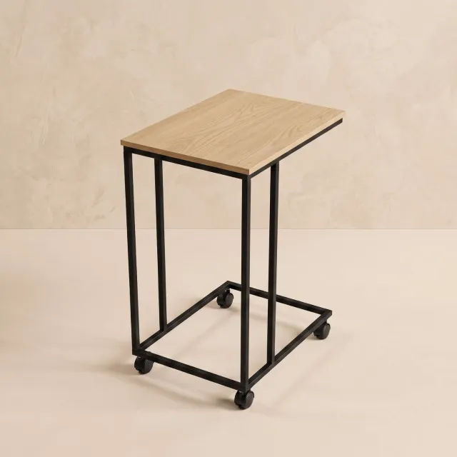 SCENA LIVING Bijzettafel met wielen voor optionele montage, 35 x 50 x 61 cm, bruin