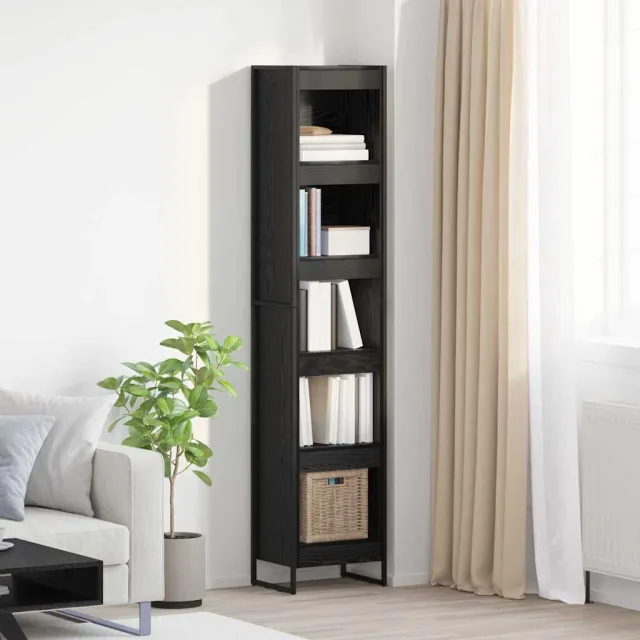 vidaXL Boekenkast 40 x 30 x 189,5 cm Bewerkt hout Zwart Eiken, foto 2