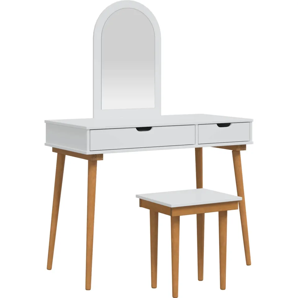 vidaXL Toilettafel Set FAUSKE 3 st Wit 100 x 50 x 143 cm, foto 3