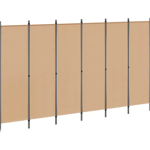 vidaXL 6-Panelen Kamerscherm Beige 300 x 180 cm Stof