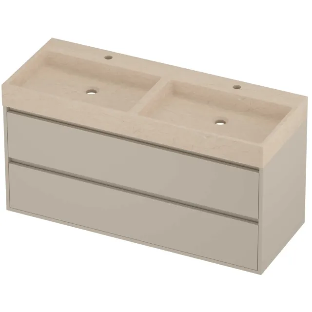 Proline Evoli Badmeubelset Hardsteen Loft 2 Laden 120x46x62 cm Sand Stone Soft Linen Beige