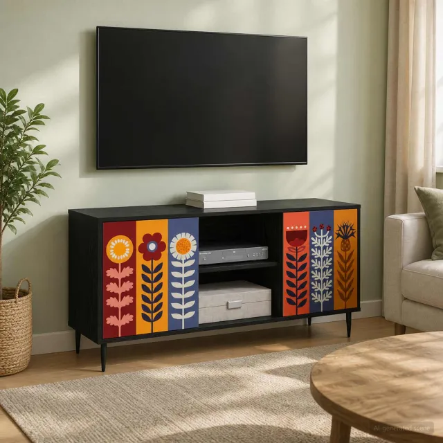 vidaXL Tv-meubel ESSEN 102 x 33 x 51 cm Zwart eiken Bewerkt hout, foto 2