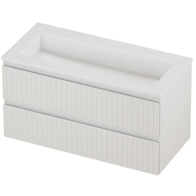 Proline Aristo Badmeubelset Polystone Elegant Zonder Gat 100x46x54 cm Glans Wit Glans Wit