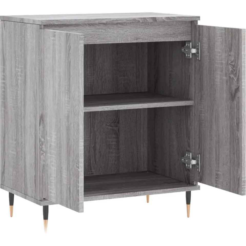 vidaXL Dressoir 60x35x70 cm bewerkt hout grijs sonoma eikenkleurig, foto 4