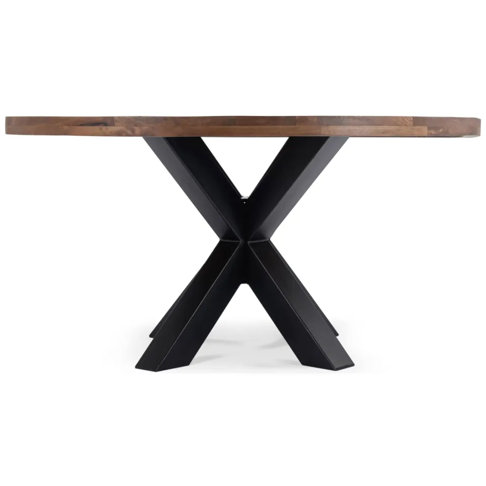 Wehkamp Home eetkamertafel Mace (diameter 150 cm) mangohout bruin, foto 4