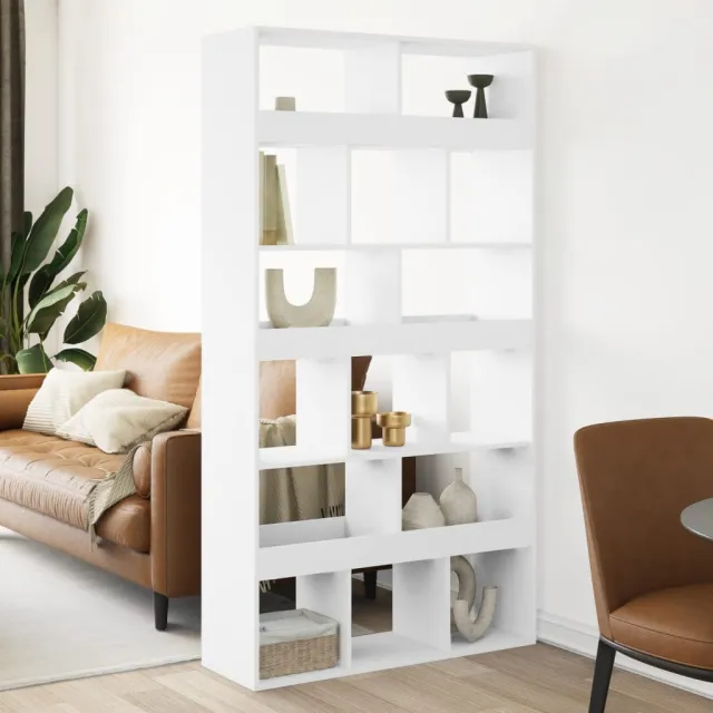 vidaXL Kamerscherm 100x33x187,5 cm bewerkt hout wit, foto 2