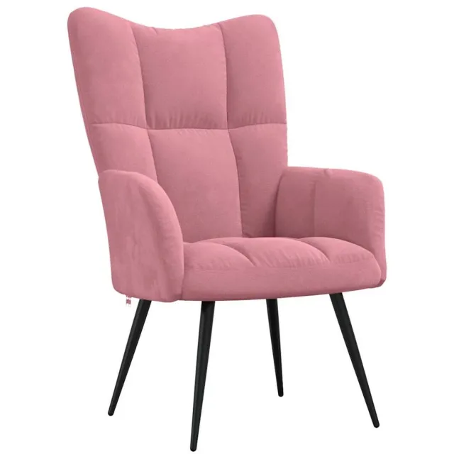 vidaXL Relaxstoel - fluweel - roze
