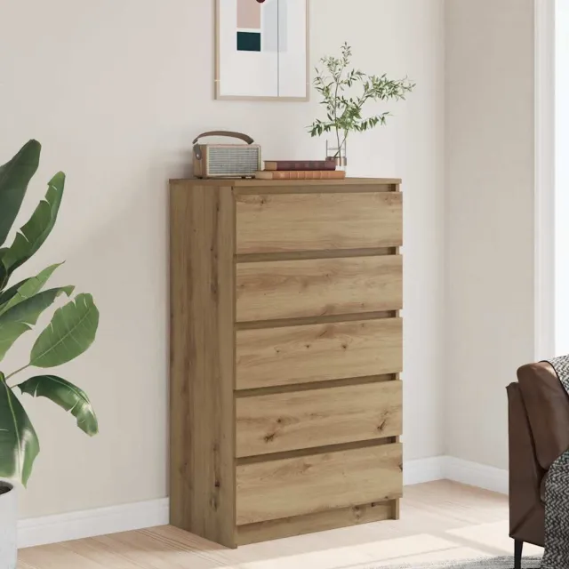 vidaXL Ladekast 60x36x103 cm bewerkt hout artisanaal eikenkleur Bruin