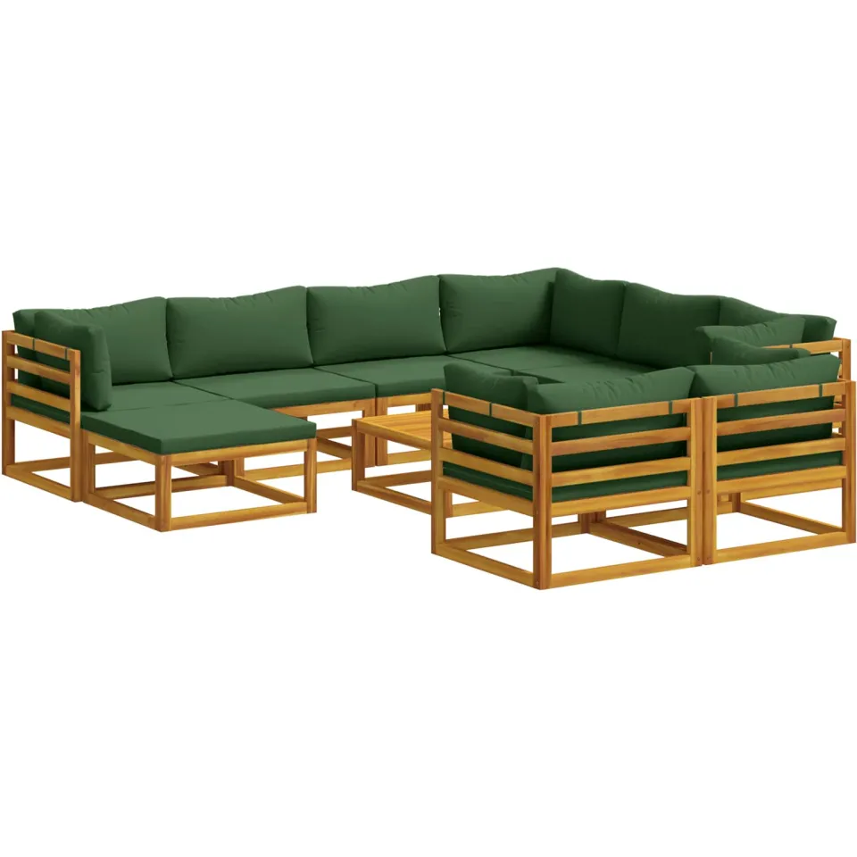 vidaXL Bankstel 10 st Naturel Massief Acaciahout, foto 3