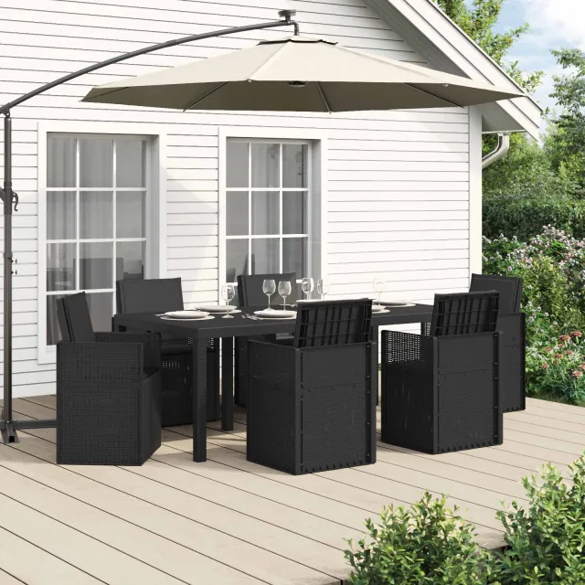 vidaXL Tuin eettafelset 7 st Antracietkleurig PP Anthraciet