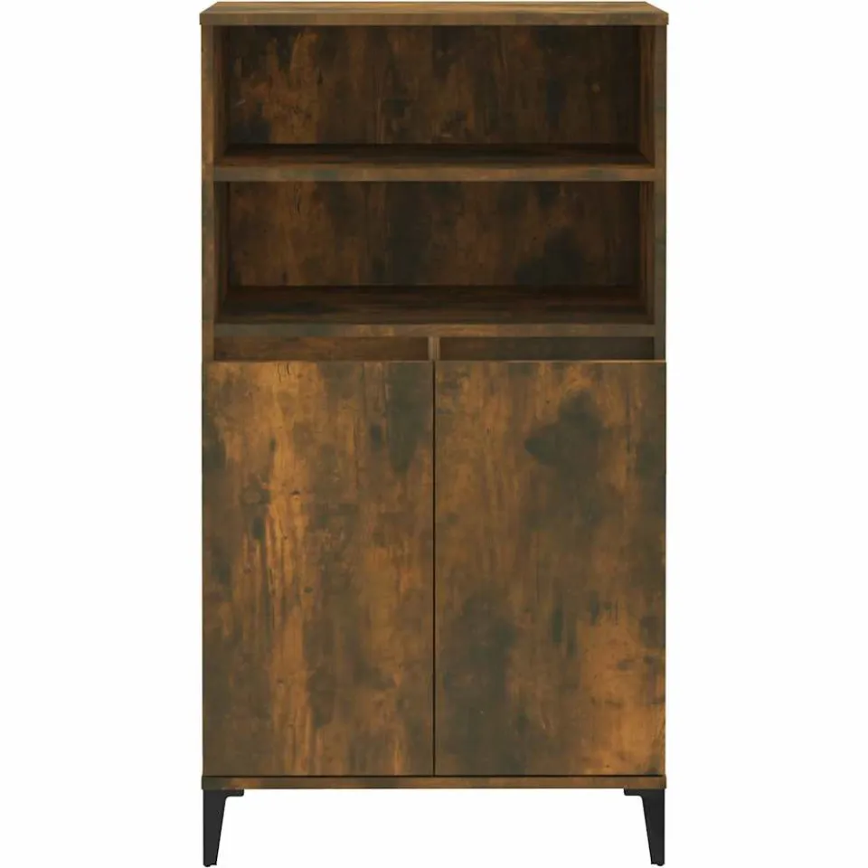 vidaXL Hoge kast Gerookt eiken 60 x 36 x 110 cm Bewerkt hout, foto 3