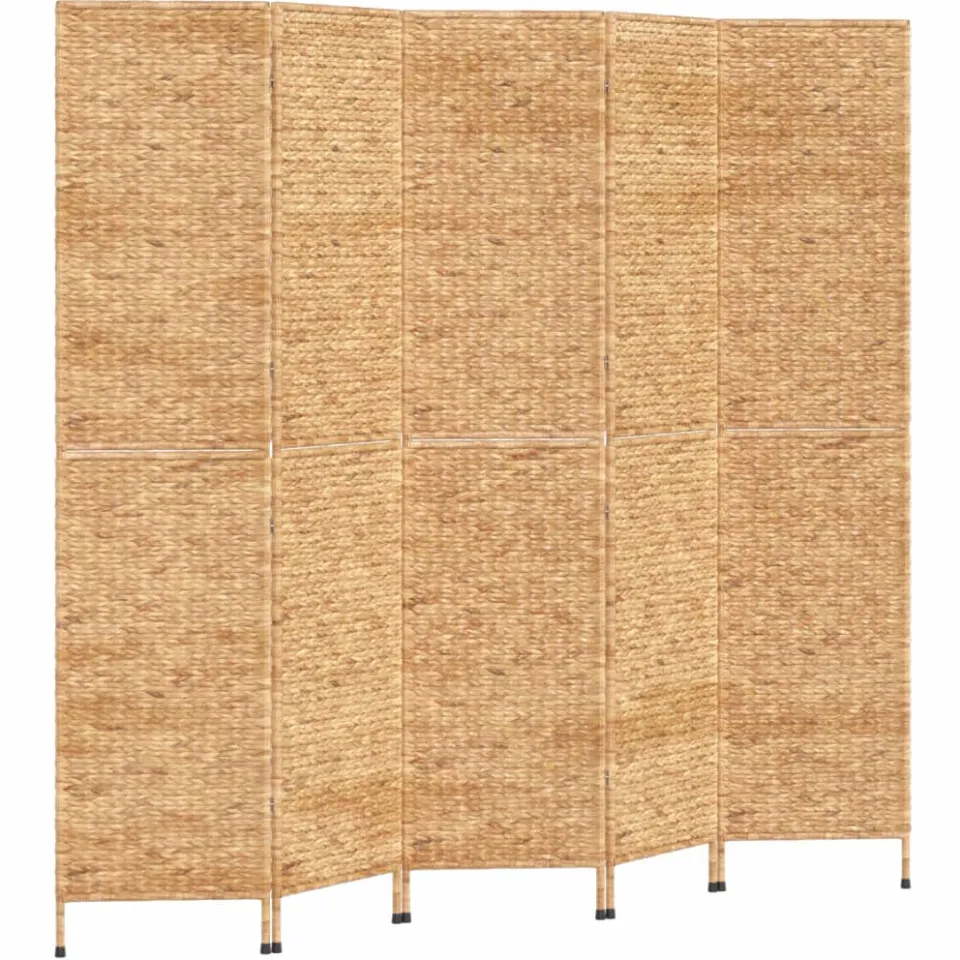vidaXL Kamerscherm met 5 panelen 205x180 cm waterhyacint bruin, foto 3