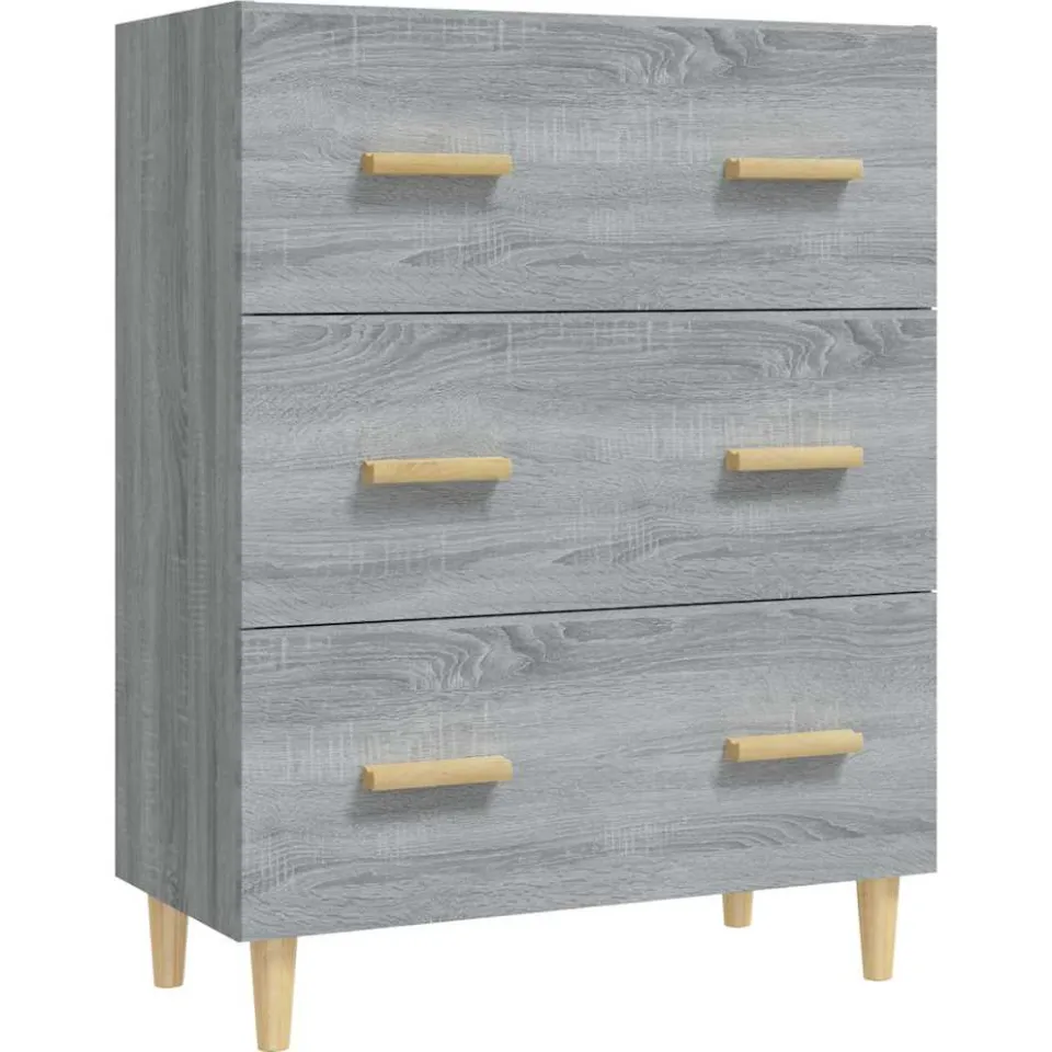 vidaXL Dressoir 70x34x90 cm bewerkt hout grijs sonoma eikenkleurig
