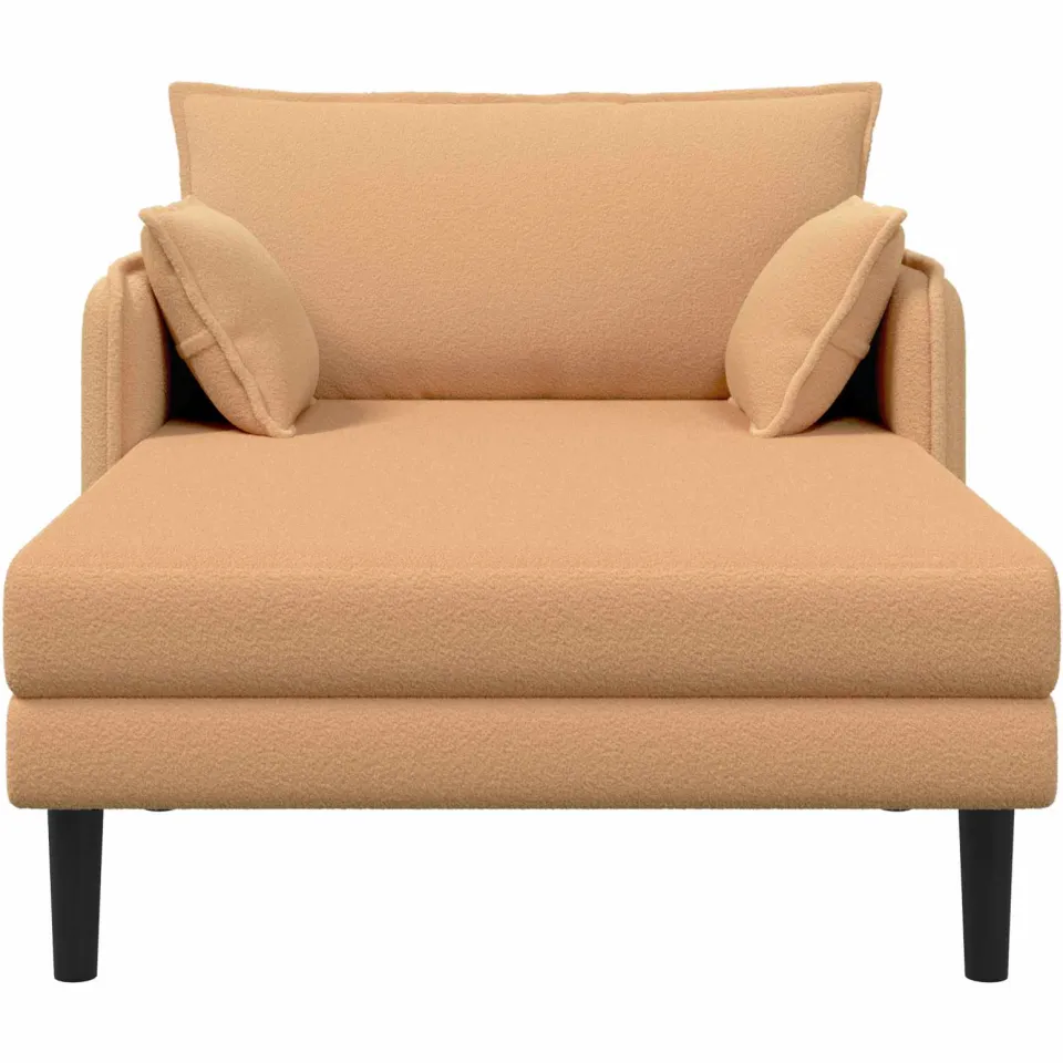 vidaXL Grote chaise longue Beige Bouclé